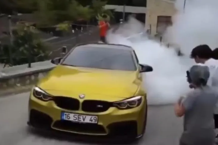 Drift atıp trafiği tehlikeye düşürdü